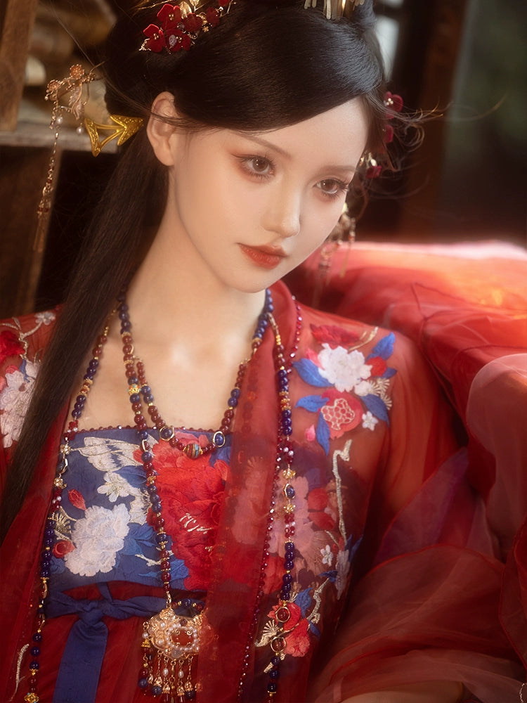 Twelve Flower Goddesses Series Pomegranate Hanfu Dress