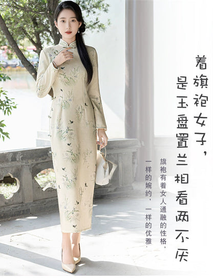 Plus Size Silk Autumn Winter Cheongsam Qipao 8