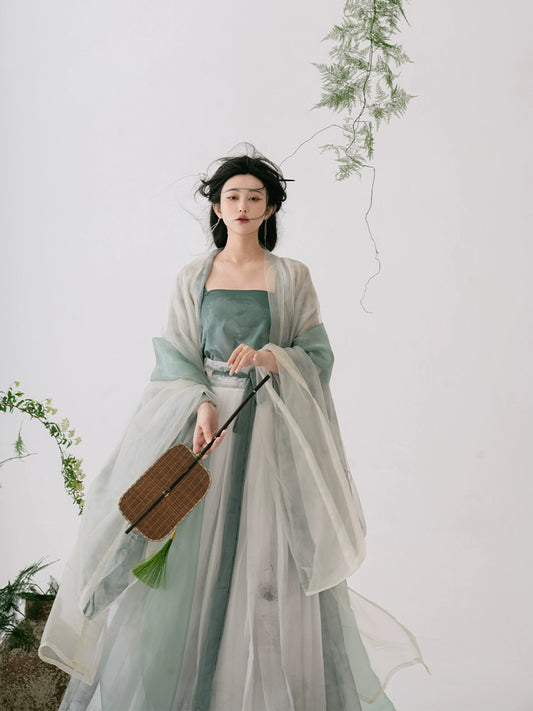 Lookbook Series Summer Autumn Hanfu Green Hill