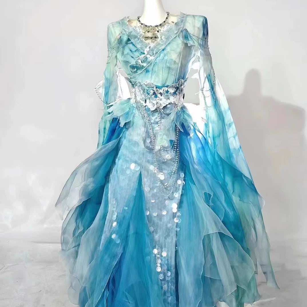 Oriental Aesthetics Series Blue Mermaid 2.0 Hanfu Dress