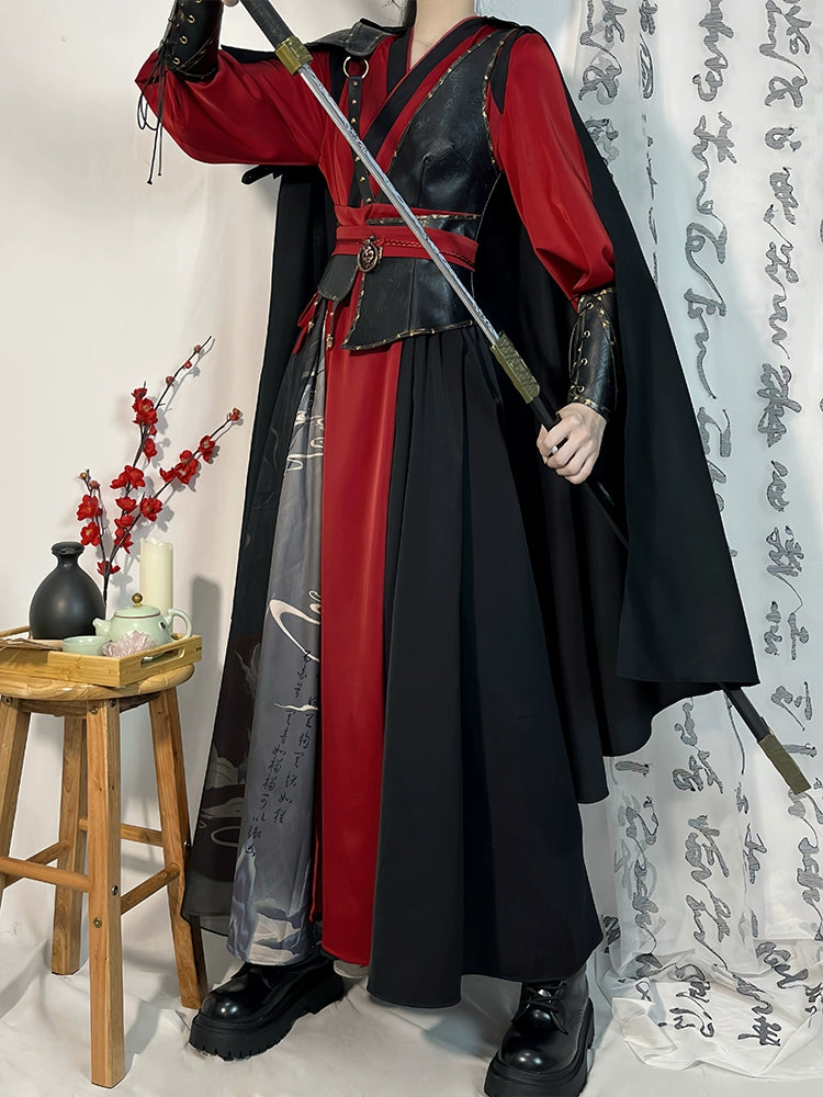 Flower Poetry Red Flame Men Unisex Hanfu