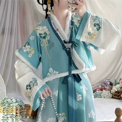 Lookbook Series 2025 Hanfu Water Blue Flower Green