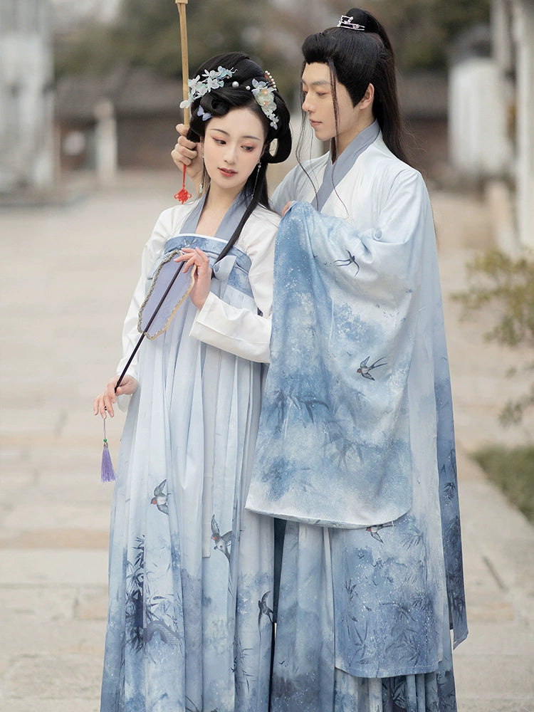 Unisex Original Hanfu 寄君曲 chest-length skirt with large sleeves