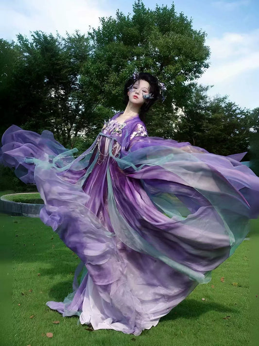 Oriental Aesthetics Series Gladdon Flowers Dancing Hanfu Dress