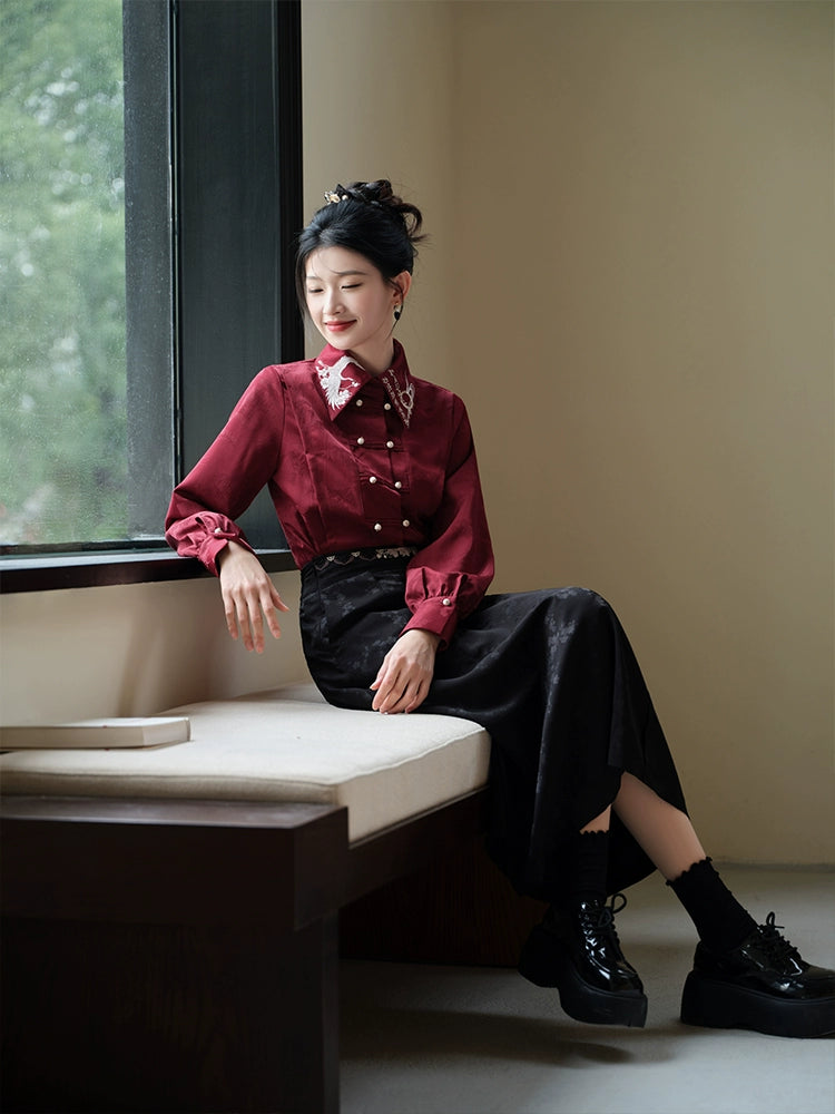 Shan Yuan Ye Hong Mei Se : Montyard Mume Rouge