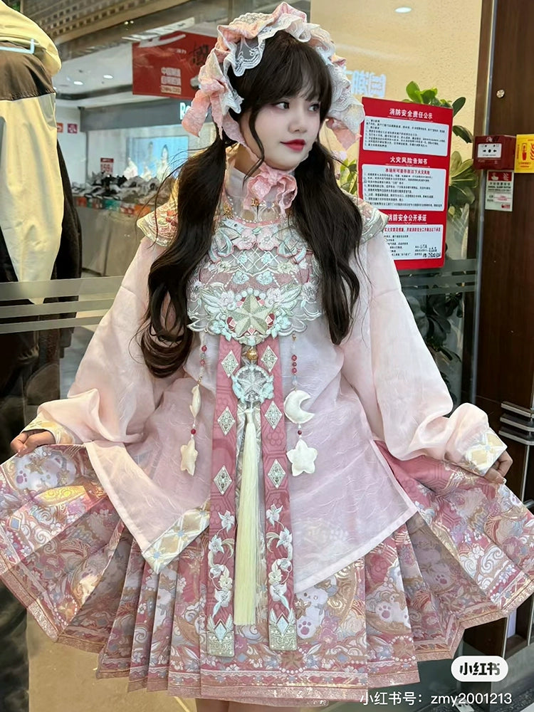 Bestie Series 4 Styles Ming Modern Horse-Faced Skirt Hanfu Suit