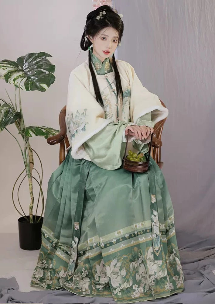 Original Hanfu: Ming Dynasty Inspired Winter Ensemble for Women