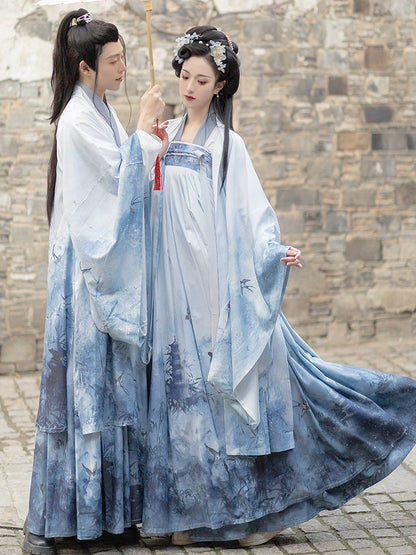 Unisex Original Hanfu 寄君曲 chest-length skirt with large sleeves