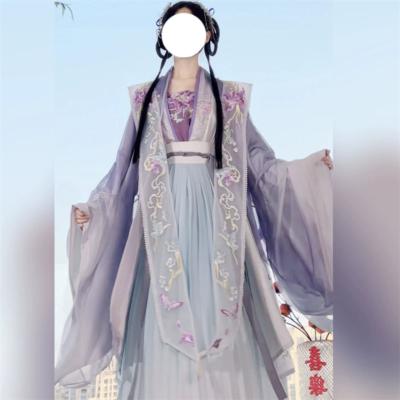 LOOKBOOK SERIES Song Dynasty Purple Green Blue Shirt Hanfu