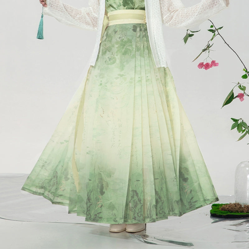 Lookbook Series Ming Dynasty Hanfu Undyed Horse-Faced Skirt