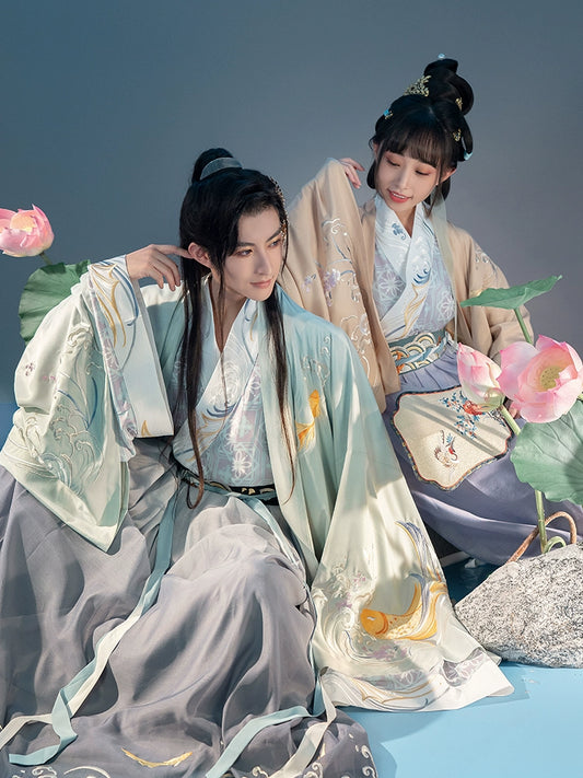 Qing He Jin Li : Iridescent Couple-Big Sleeve Shirt