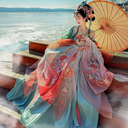 Lookbook Series 2025 Hanfu Haze Green Mist Orange