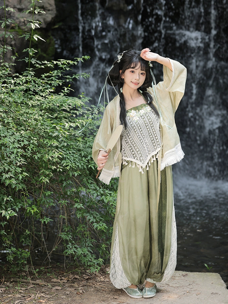 Bestie Series Green Grape Hanfu Knickers Suit