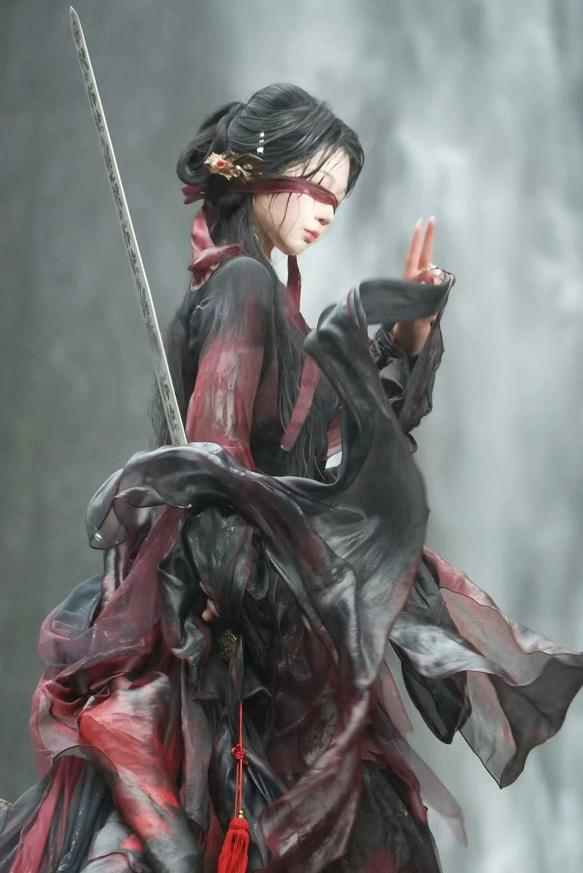 Oriental Aesthetics Series Crimson Rouge Hanfu Dress
