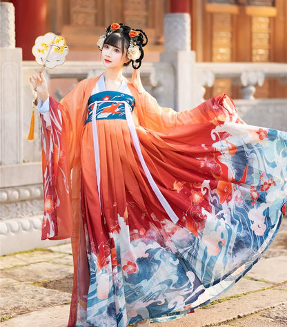 LOOKBOOK SERIES Tang Dynasty Printing Shirt Hanfu