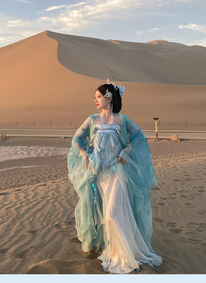 Oriental Aesthetics Series Blue Mermaid Dancing Hanfu Dress