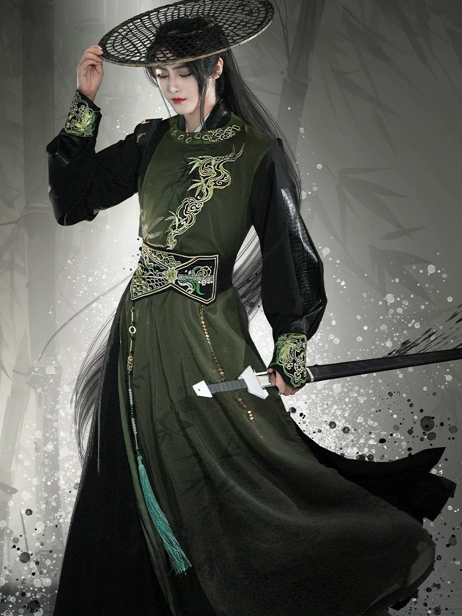 Male Hanfu Ming Dynasty Green Bamboo Leaf Hanfu Shop Male Hanfu Ming Dynasty Green Bamboo Leaf Hanfu Shop
