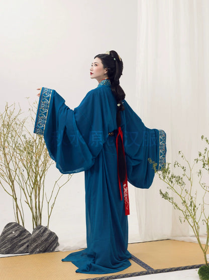 Qin Han 芷兰Women's Hanfu Warring States Robe Trailing DRESS