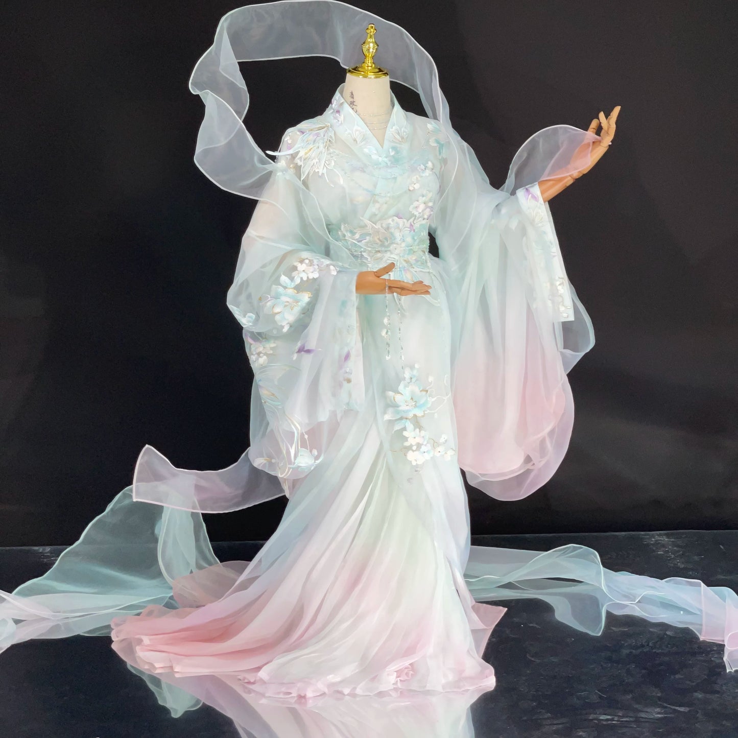 Haute Couture Series Woven Fabric Embroidered Hanfu Qing Huan Moon Goddess Warring States