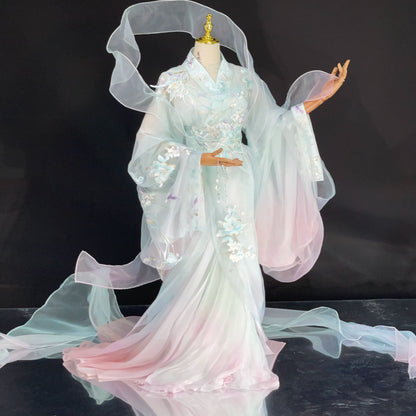 Haute Couture Series Woven Fabric Embroidered Hanfu Qing Huan Moon Goddess Warring States
