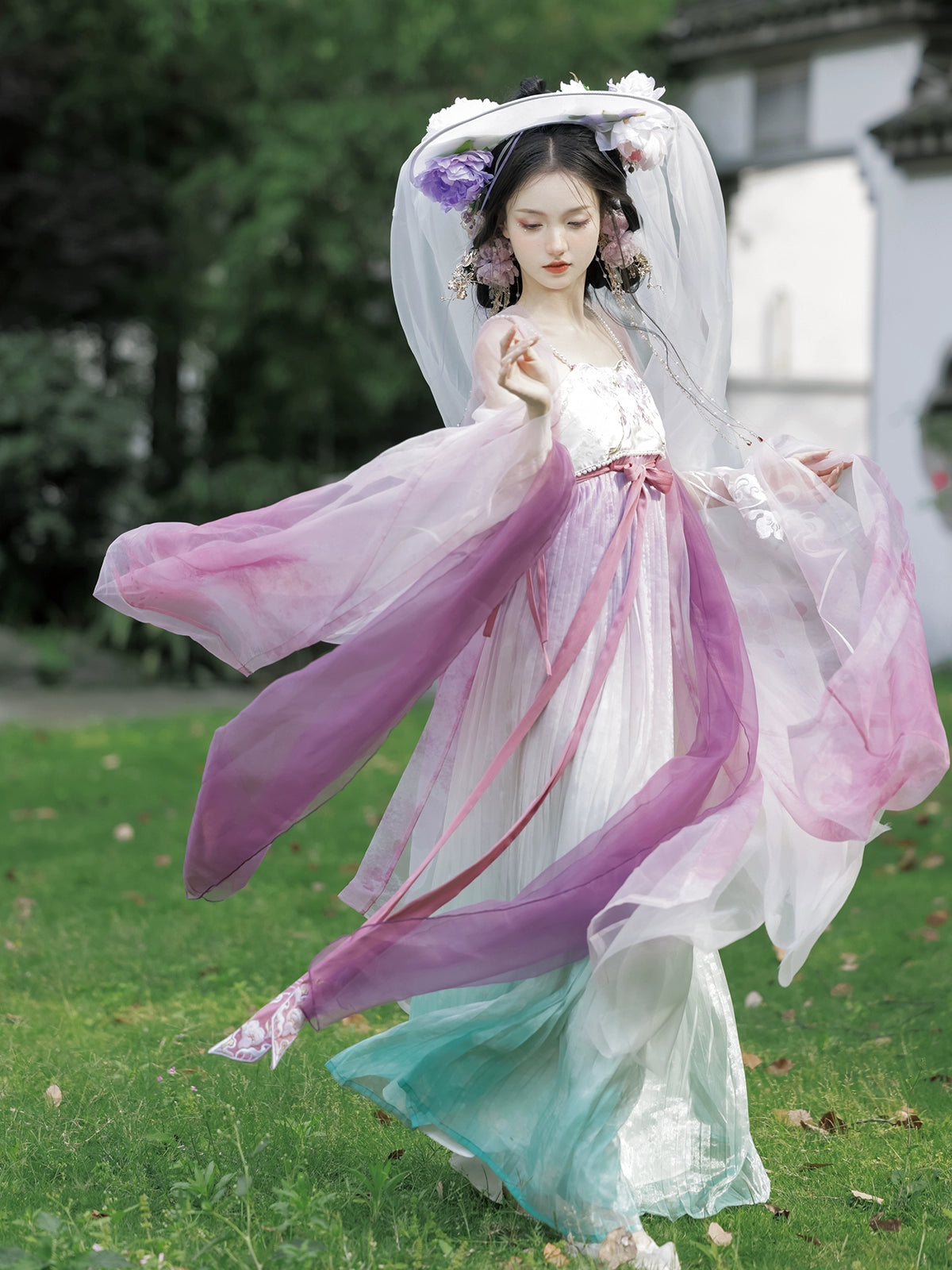 Timeless Fragrance Series Butterfly Feather Colorful Clothes Hanfu