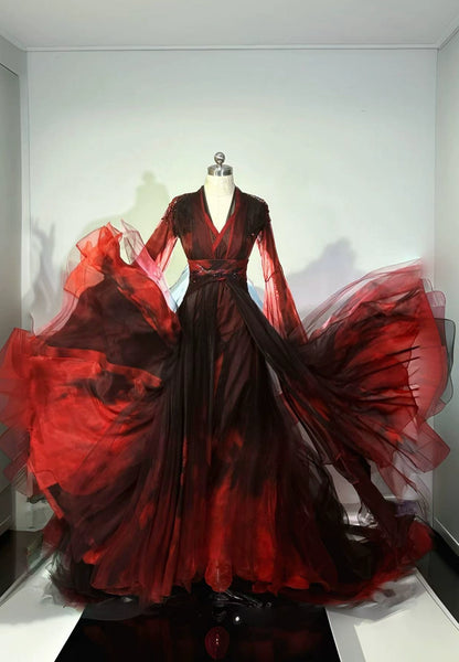 Oriental Aesthetics Series Crimson Rouge Hanfu Dress