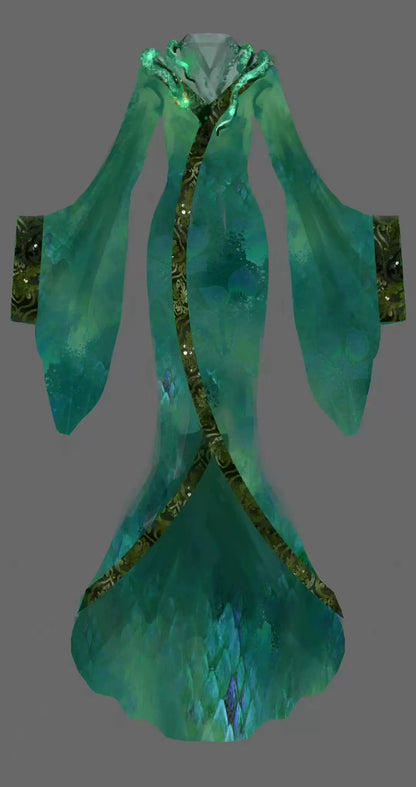 Oriental Aesthetics Series Elegant Verdure Hanfu Dress