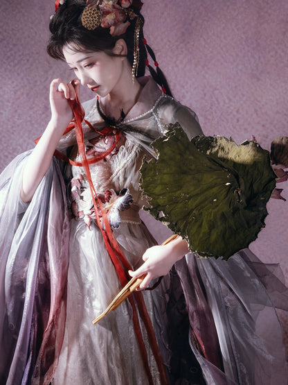 Cloud-Kissing Nature Series Fallen Blossom Tang Hanfu