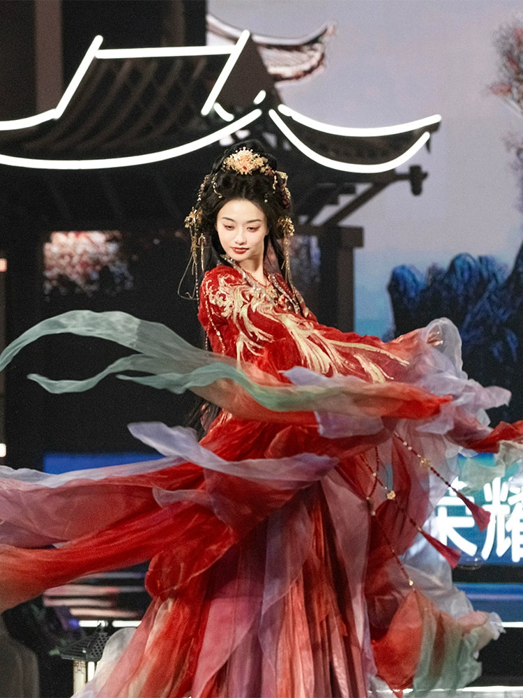 Mythology Series Red Koi Embroidered Myrobalan Skirt Hanfu