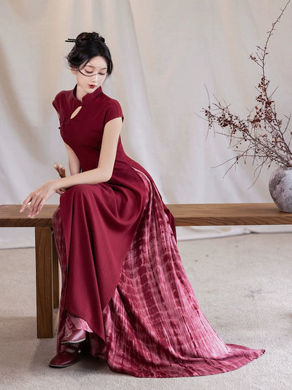 Dreams Scarlet Slit New Chinese Aodai Dress