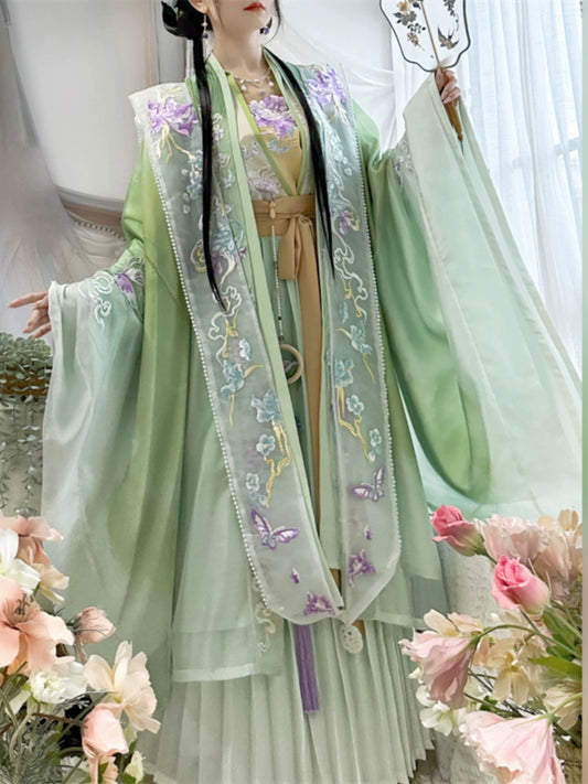 LOOKBOOK SERIES Song Dynasty Purple Green Blue Shirt Hanfu