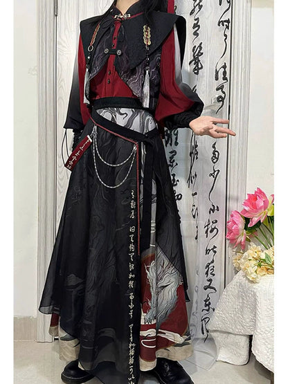 Tang Unisex Improved Han Element Hanfu Embroidery Suit