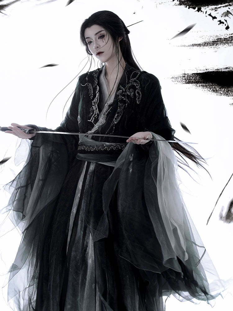 Wuxia Chic Series Ink Mist Gown