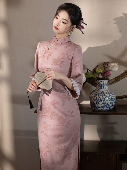 Plus Size Silk Autumn Cheongsam Qipao 32