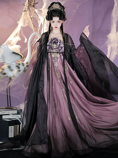 Bestie Series Black Peony Wei and Jin Hanfu