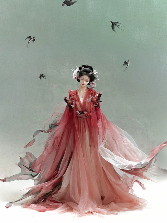 Mythology Series Blush Lepida Embroidered Myrobalan Skirt Hanfu