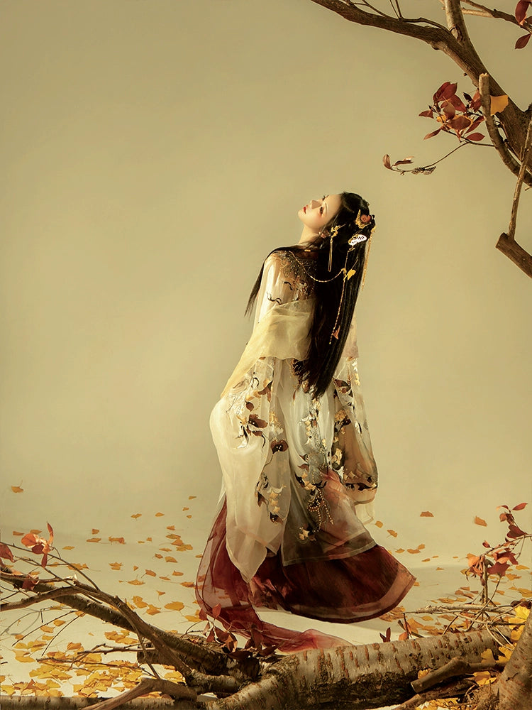 Ethereal Dreamscape Series Supreme Hanfu-Apricot Autumn Whispers