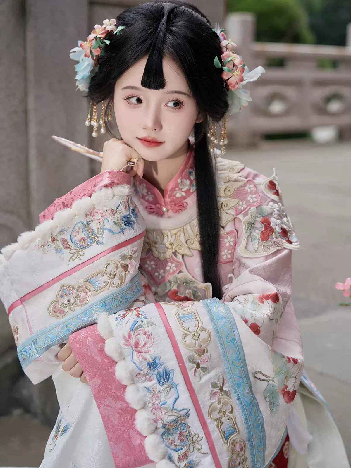 Cloud-Kissing Nature Series Ophio Bloom Qing Hanfu
