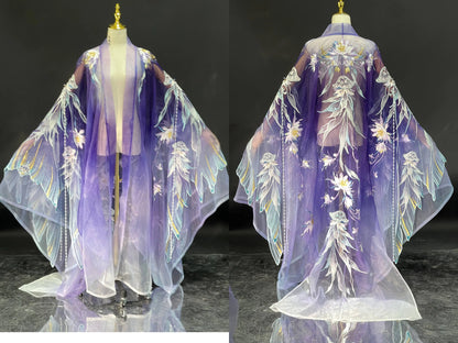 Haute Couture Series Woven Fabric Embroidered Hanfu Qing Huan Epiphyllum Jellyfish