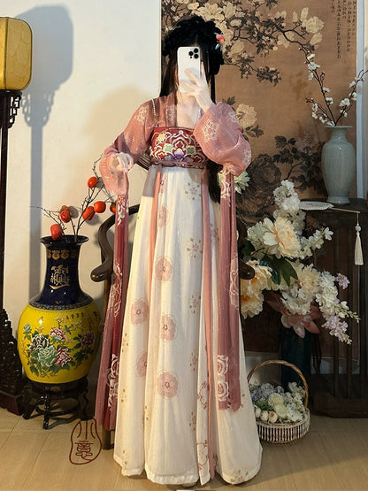 Yunxi Tang Dynasty style chest-length skirt Ripped skirt one piece