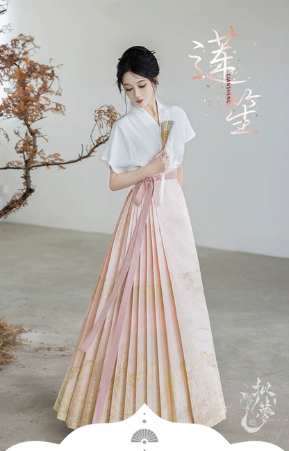 Dreams Lian Sheng Gold-Woven Horse-Faced Skirt