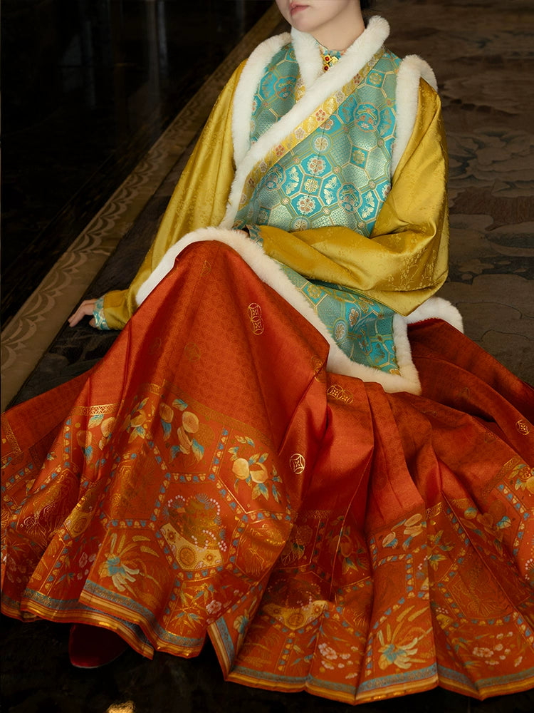 Lookbook Series Palace Ming Dynasty Hanfu Accumulate Golden