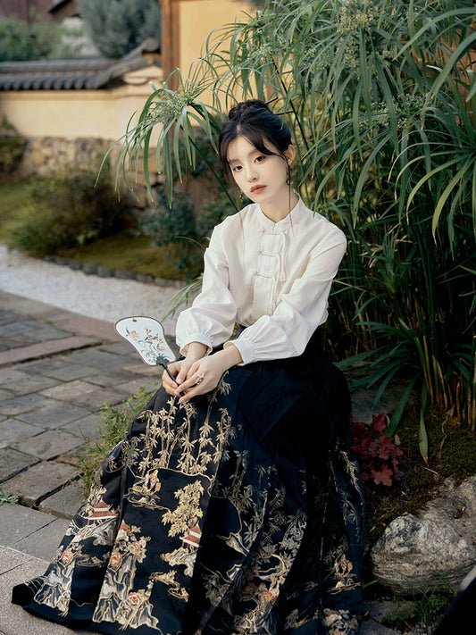 Mo Bai Zhu Xia Ting Lan : Inkwhite Bambooflow