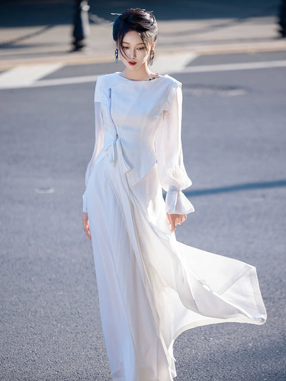 Dreams White Hanfu Horse-Faced Skirt