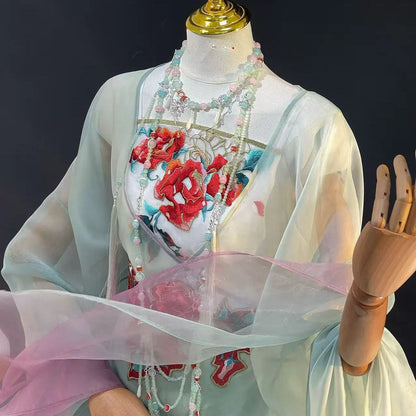 Haute Couture Series Woven Fabric Embroidered Hanfu Qing Huan Rosemanor