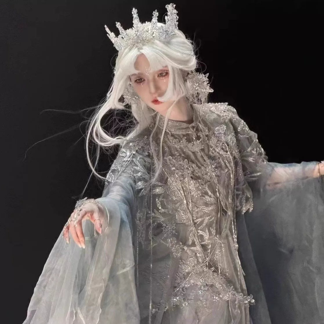 Oriental Aesthetics Series Frost Petal Hanfu Dress