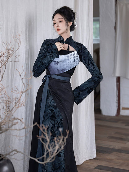 Dreams Danqing Chinese Style Song Dynasty Swirl Skirt For Daily Commuting