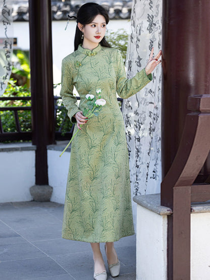 Plus Size Silk Autumn Winter Cheongsam Qipao 25