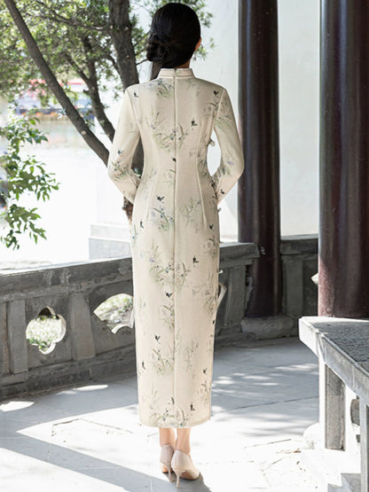 Plus Size Silk Autumn Winter Cheongsam Qipao 8