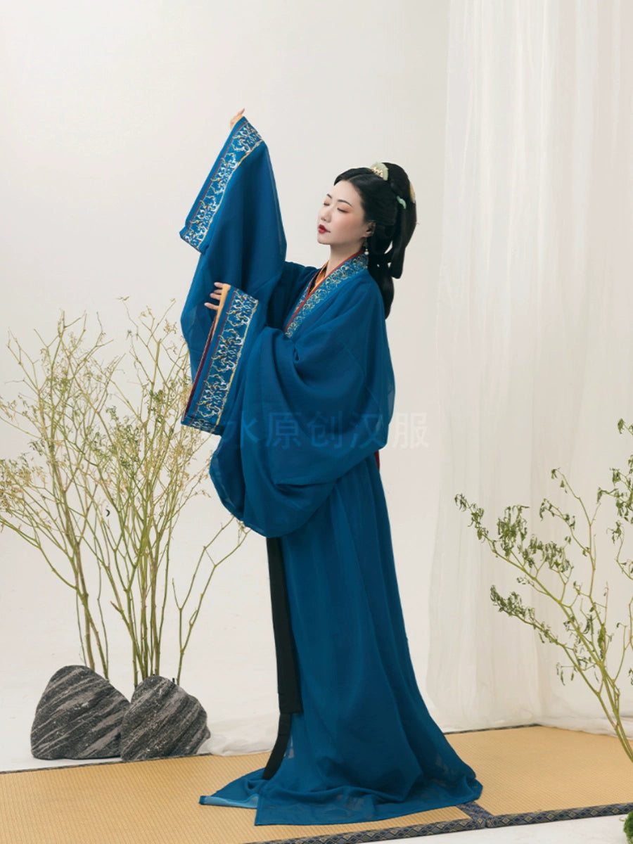 Qin Han 芷兰Women's Hanfu Warring States Robe Trailing DRESS